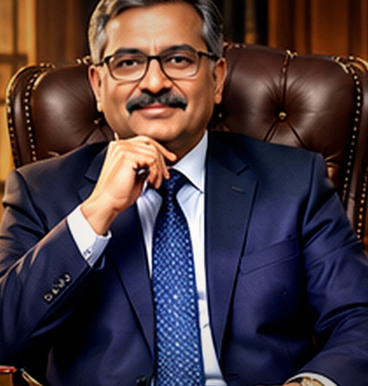 Photorealistic illustrative portrait of Dr. K. R. Menon